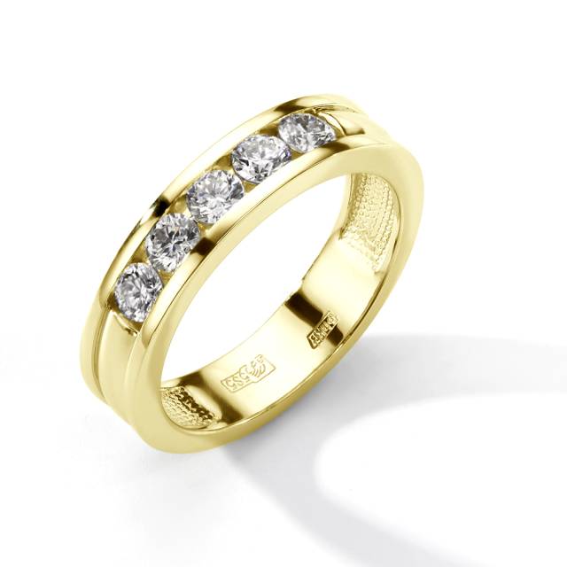 Кольцо из жёлтого золота с бриллиантами (052854)