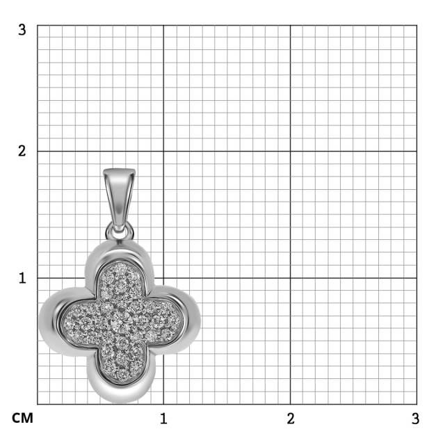 Кулон из белого золота с бриллиантами (060985)