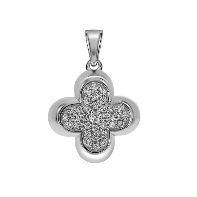 Кулон из белого золота с бриллиантами (060985)