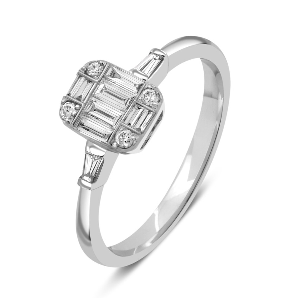 Кольцо из белого золота с бриллиантами (041043)