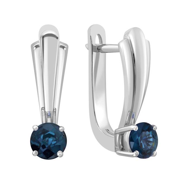 Серьги из белого золота с сапфирами (043209)
