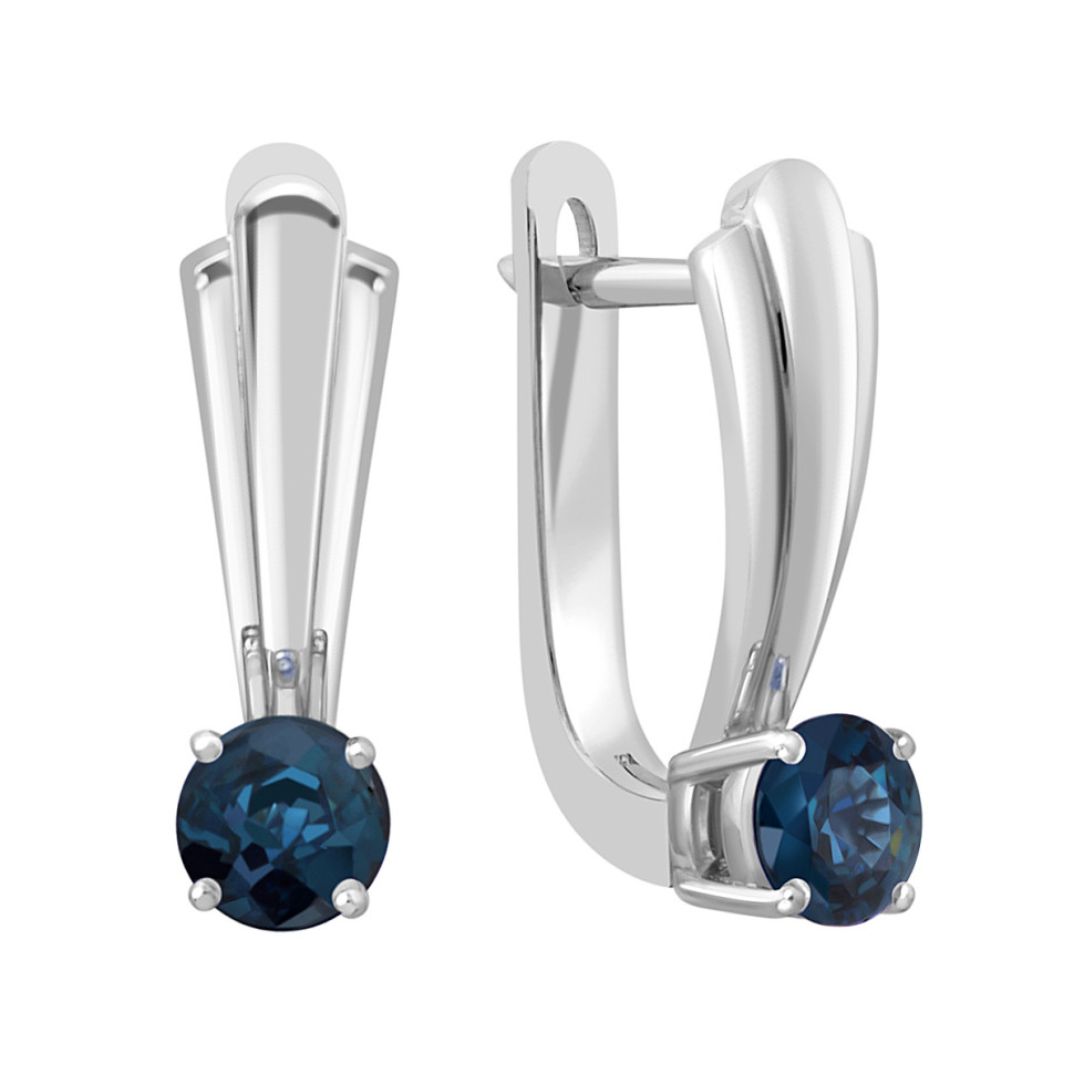 Серьги из белого золота с сапфирами (043209)