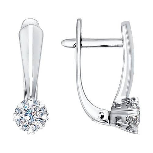 Серьги из белого золота с бриллиантами (027889)