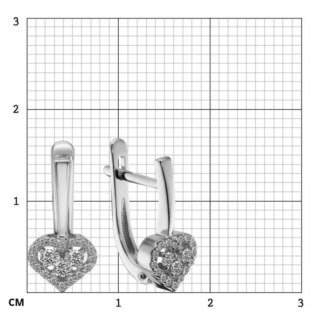 Серьги из белого золота с бриллиантами  (063767)