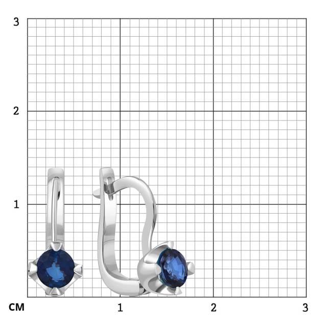 Серьги из белого золота с сапфирами (026047)