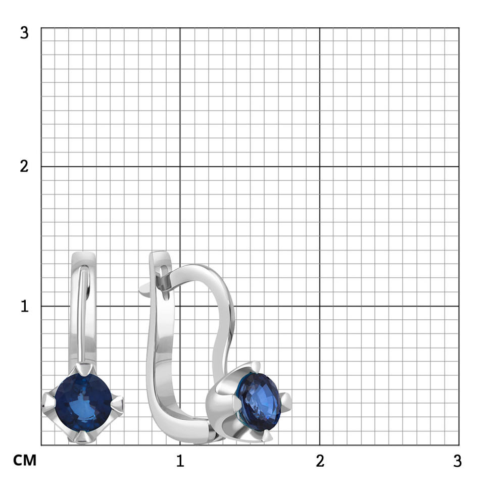 Серьги из белого золота с сапфирами (026047)