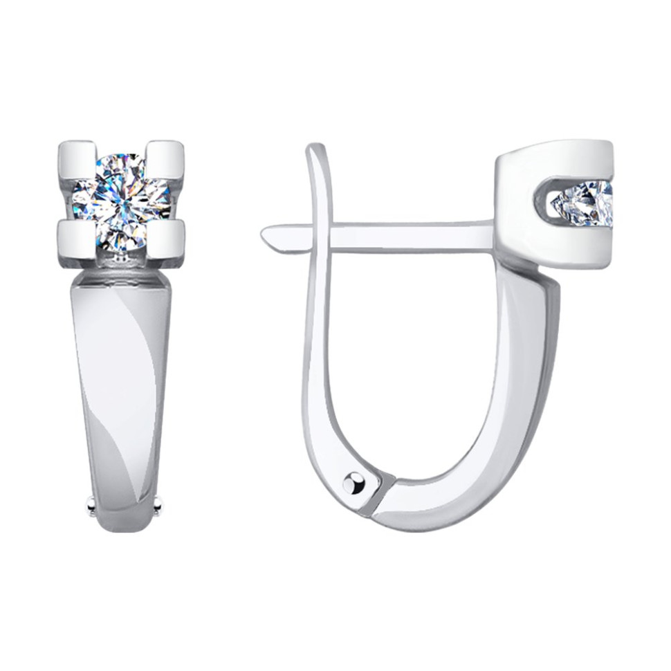 Серьги из белого золота с бриллиантами (042890)