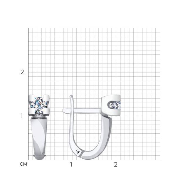 Серьги из белого золота с бриллиантами (042890)
