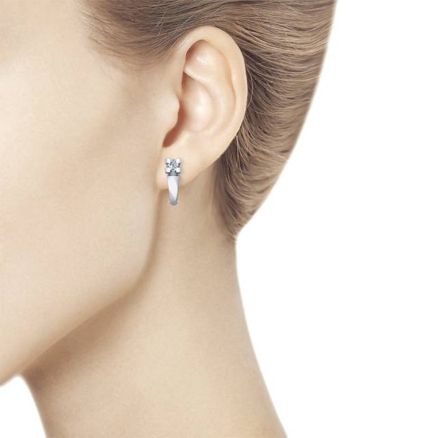 Серьги из белого золота с бриллиантами (042890)