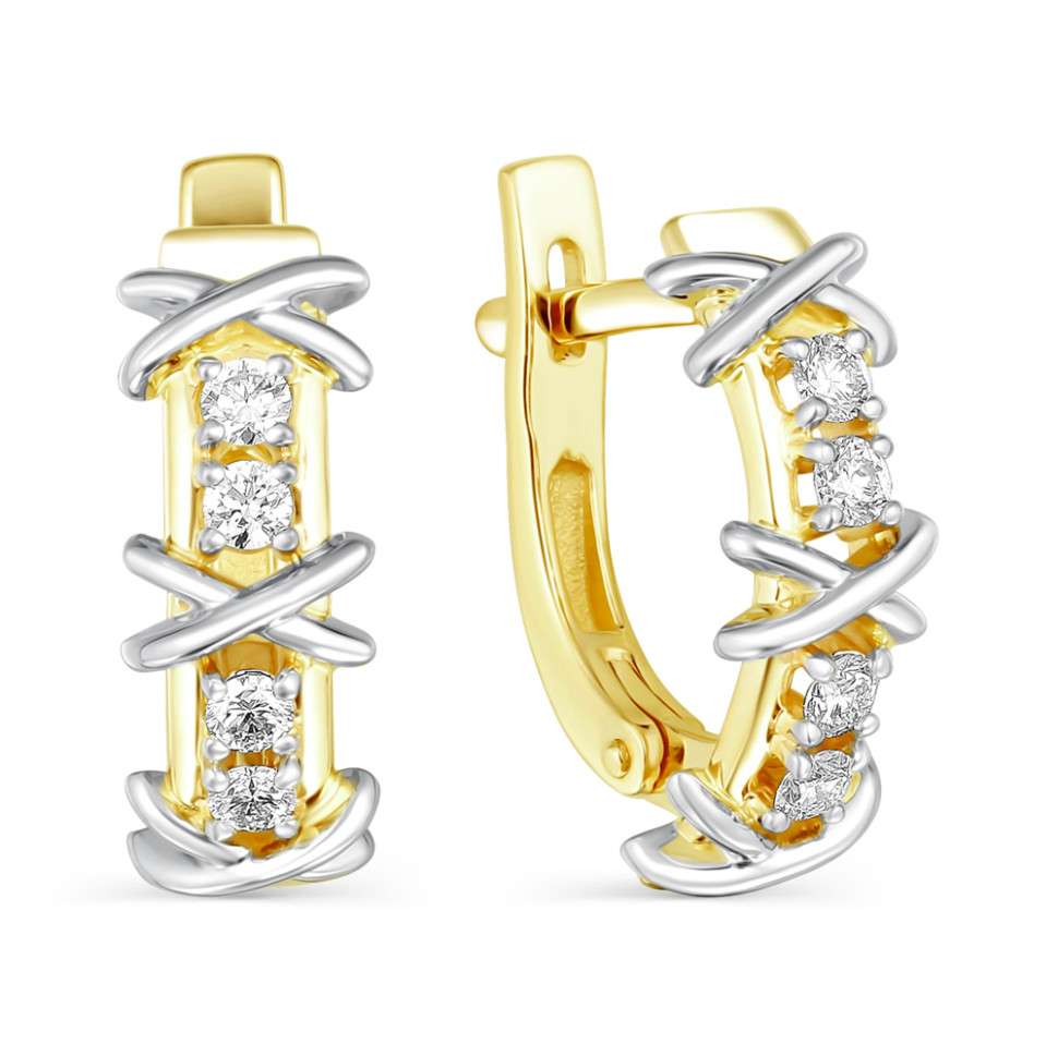 Серьги из жёлтого золота с бриллиантами (059873)