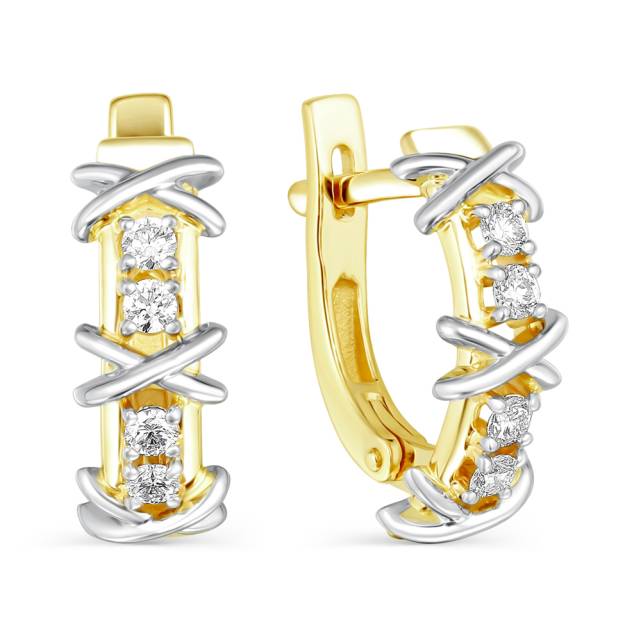 Серьги из жёлтого золота с бриллиантами (059873)