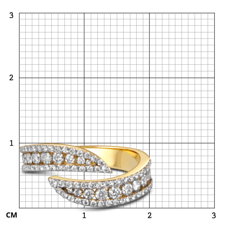 Кольцо из жёлтого золота с бриллиантами (060219)