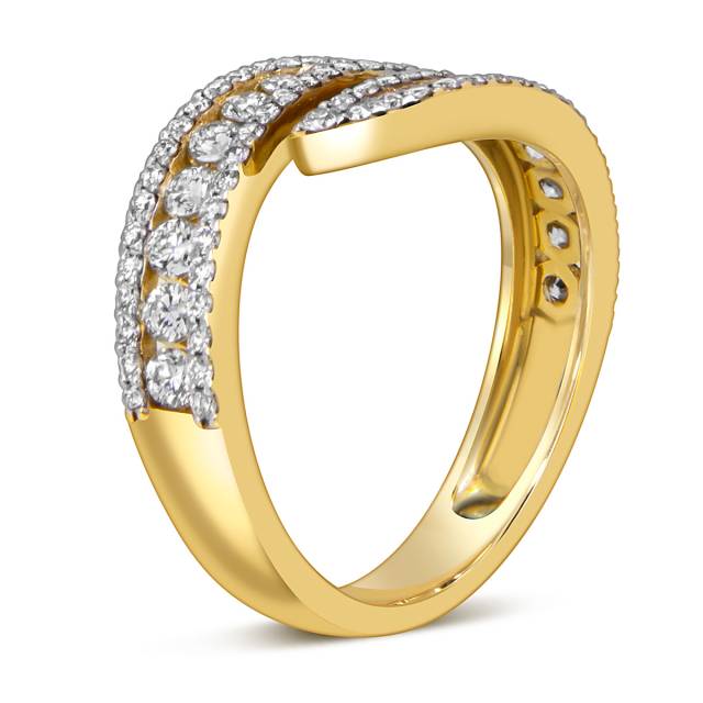 Кольцо из жёлтого золота с бриллиантами (060219)