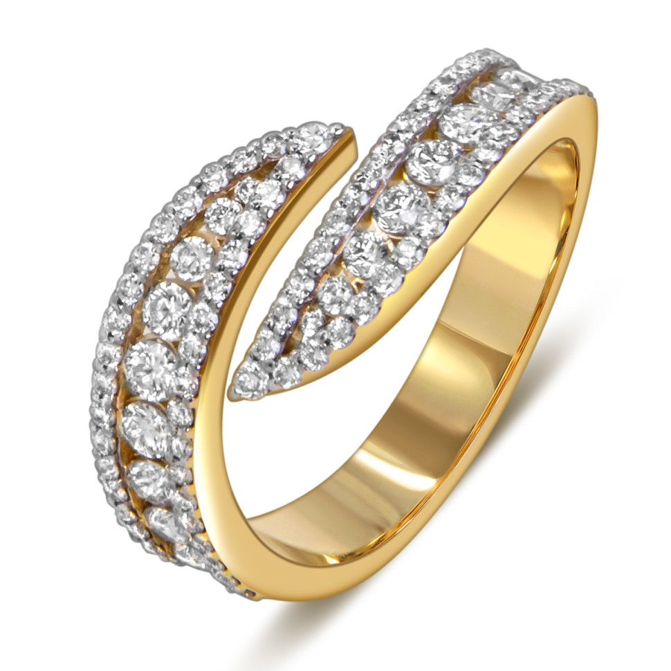 Кольцо из жёлтого золота с бриллиантами (060219)