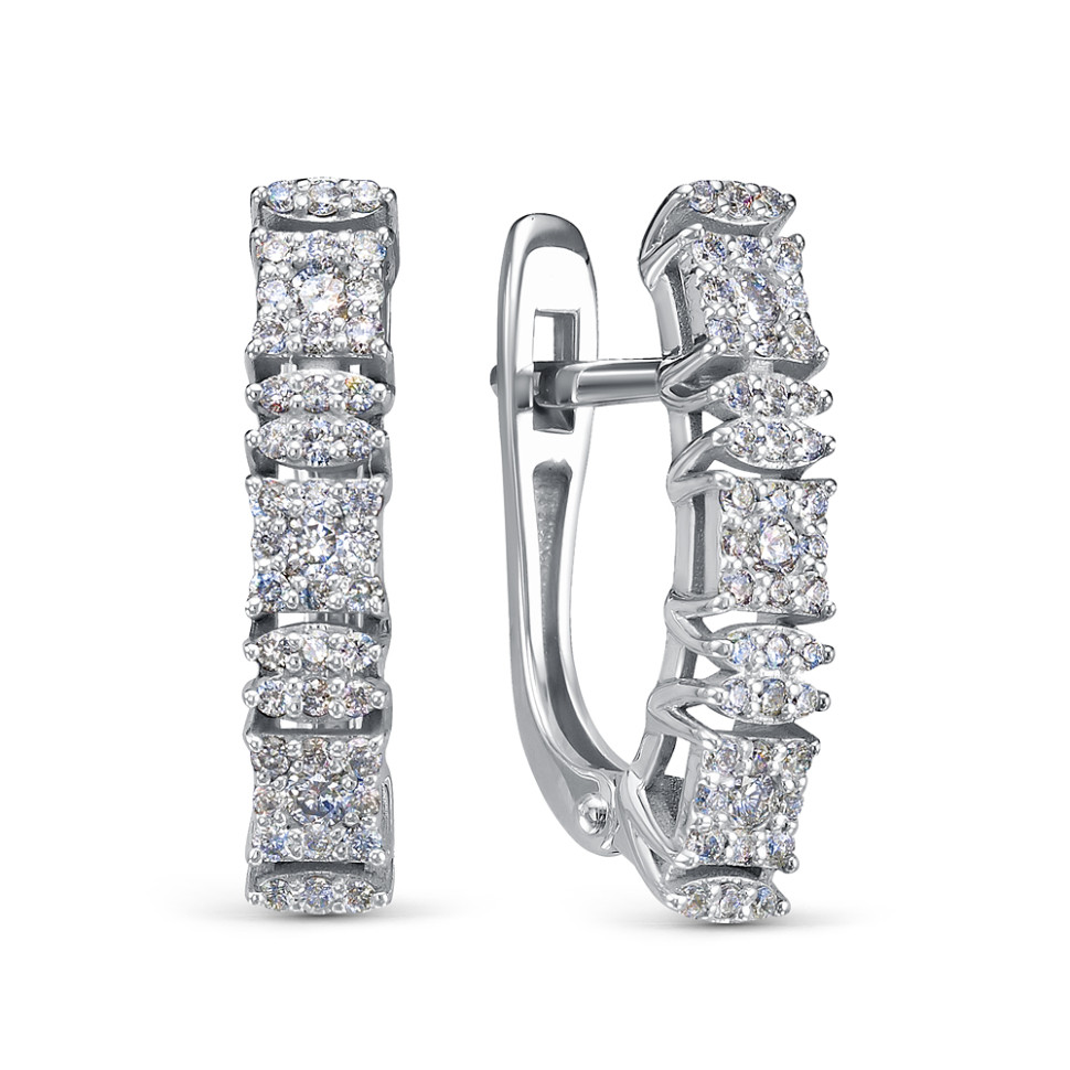 Серьги из платины с бриллиантами (058017)