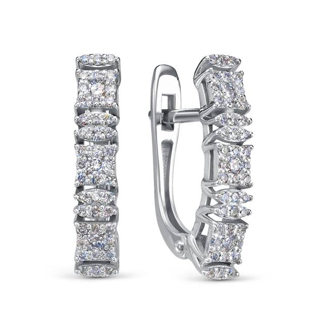 Серьги из платины с бриллиантами (058017)