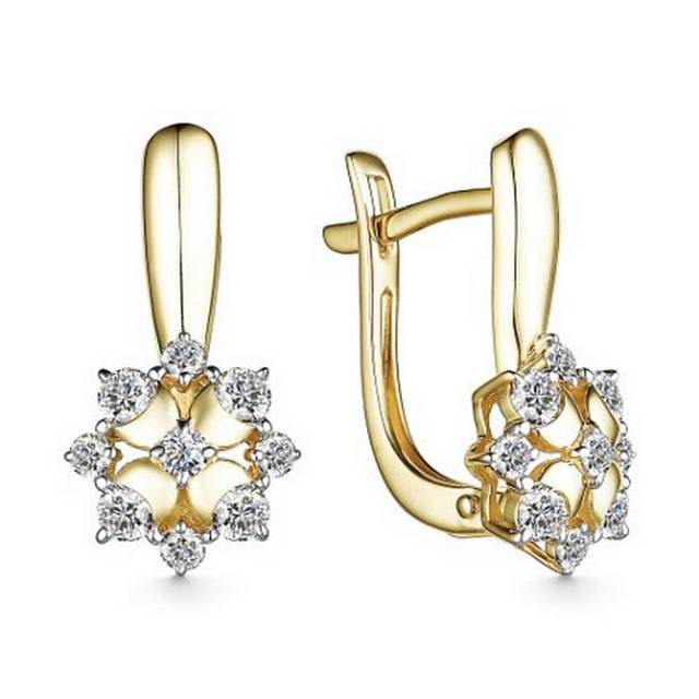 Серьги из жёлтого золота с бриллиантами (059472)