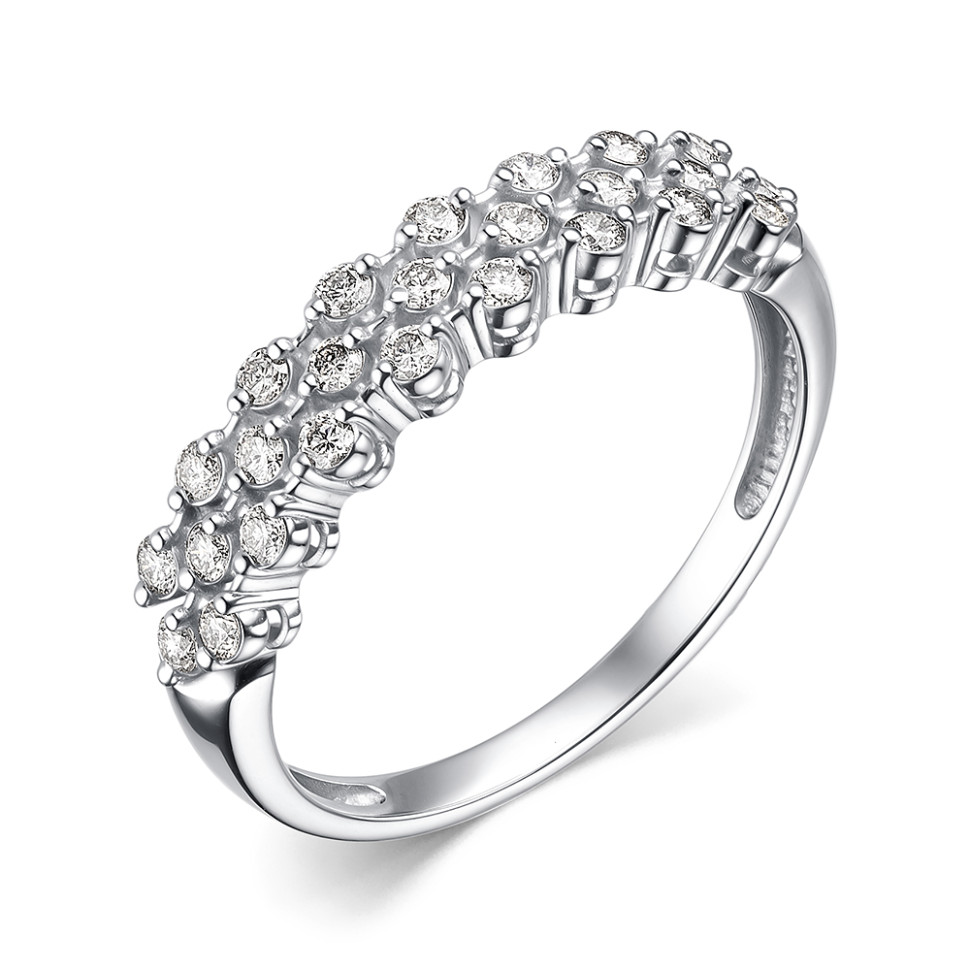 Кольцо из белого золота с бриллиантами  (060492)