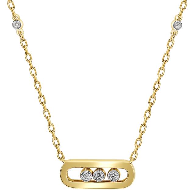 Колье из жёлтого золота с бриллиантами (061621)