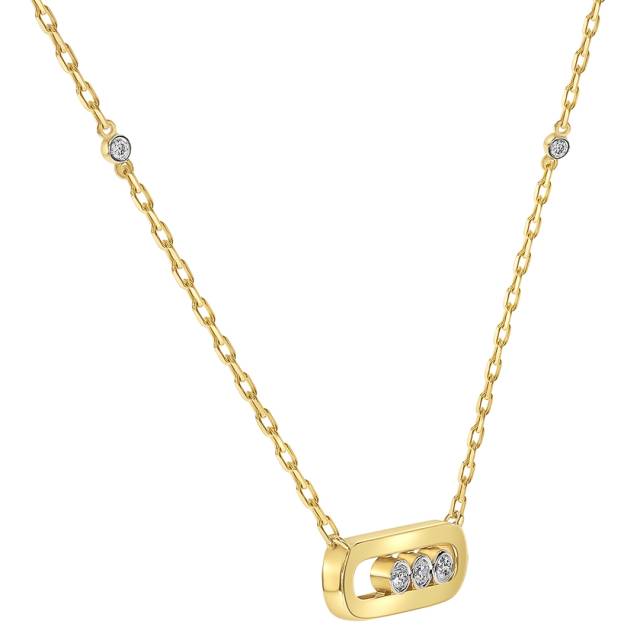 Колье из жёлтого золота с бриллиантами (061621)