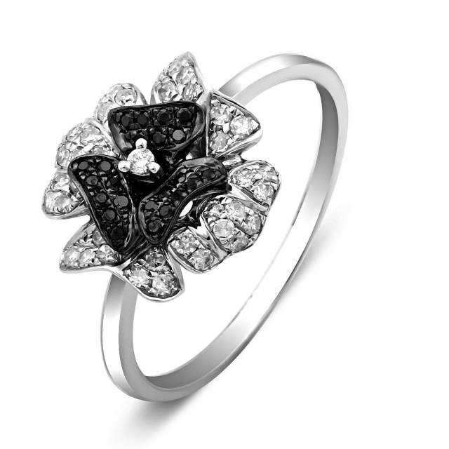 Кольцо из белого золота с бриллиантами (001197)