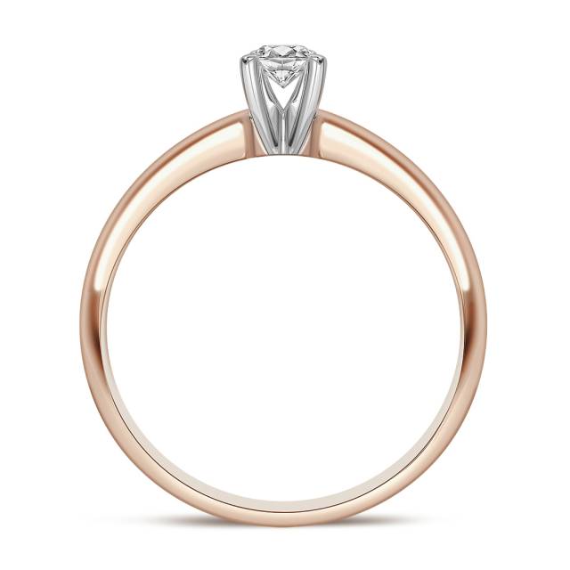 Помолвочное кольцо из комбинированного золота с бриллиантом (042943)