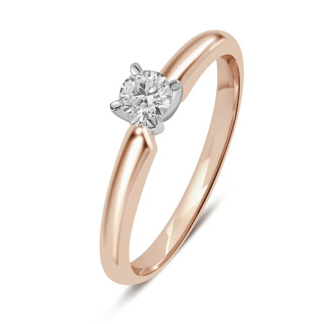 Помолвочное кольцо из комбинированного золота с бриллиантом (042943)