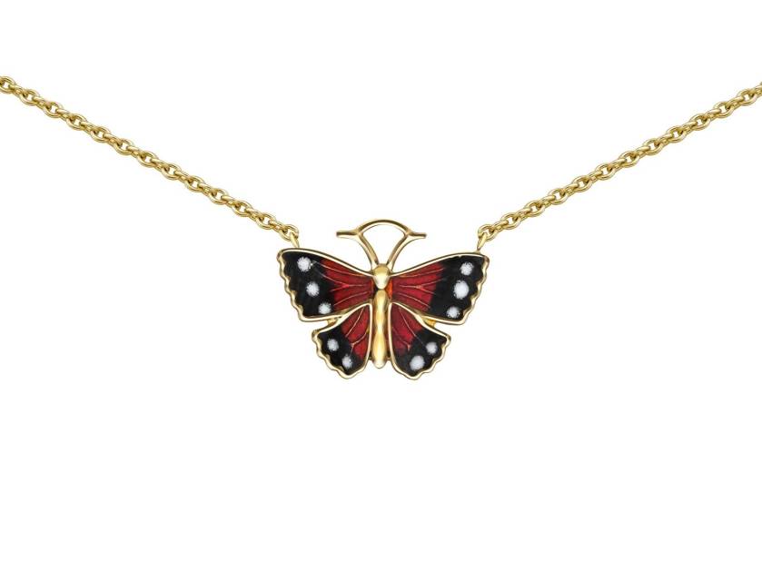 Колье из жёлтого золота с эмалью (018127)