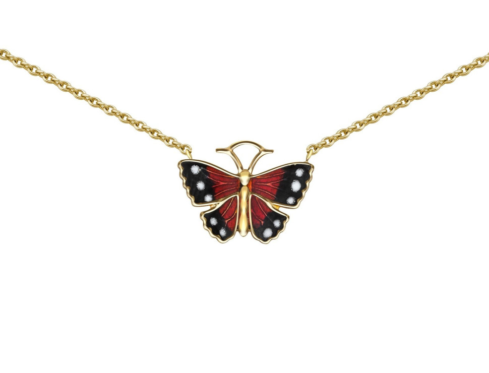 Колье из жёлтого золота с эмалью (018127)