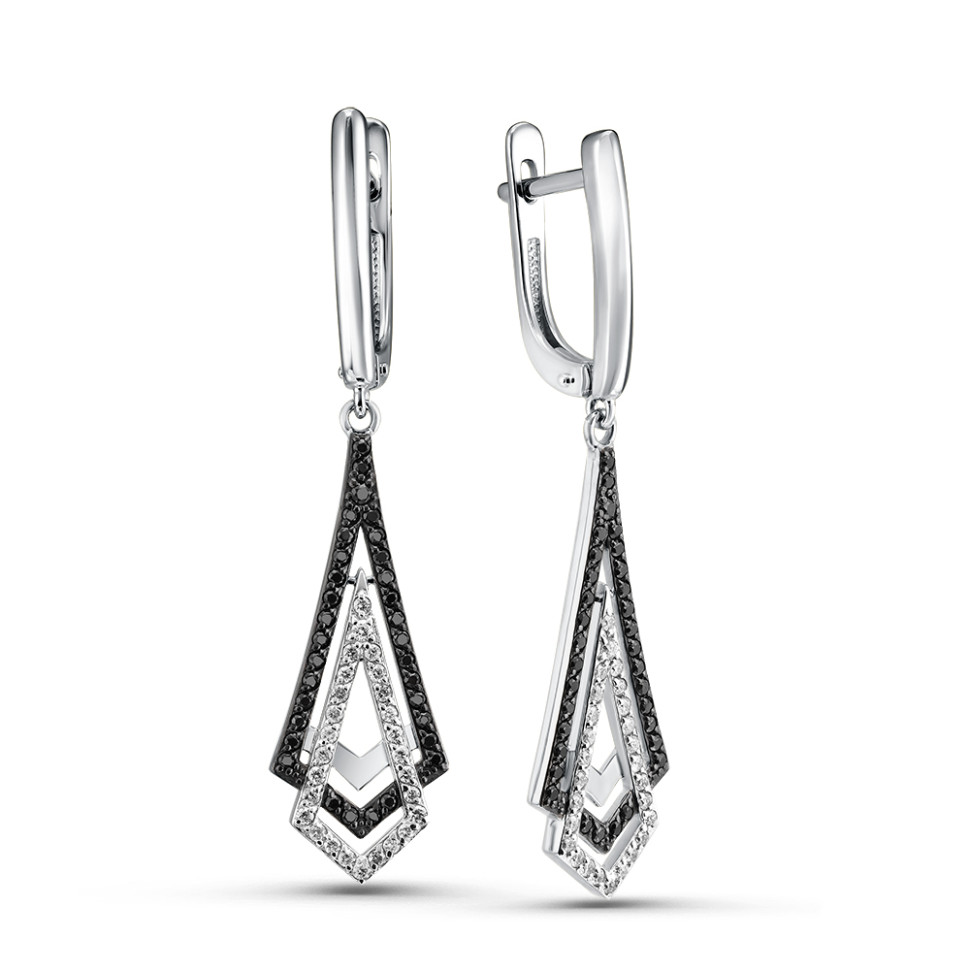 Серьги из белого золота с бриллиантами (051476)