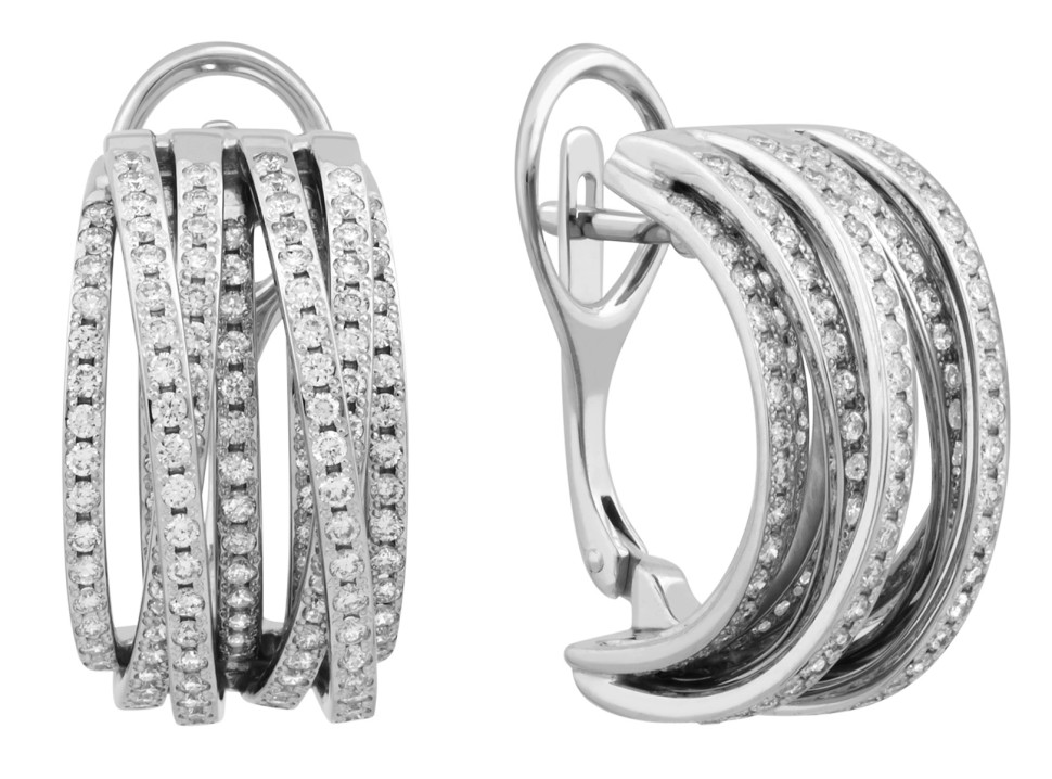 Серьги из белого золота с бриллиантами (037595)