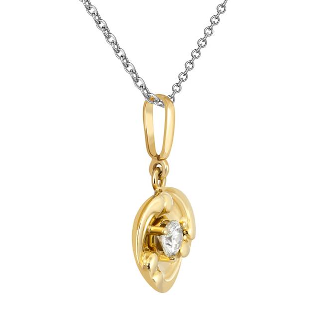 Кулон из жёлтого золота с бриллиантом (042751)