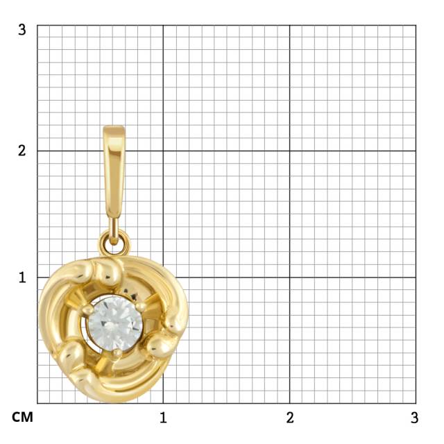 Кулон из жёлтого золота с бриллиантом (042751)