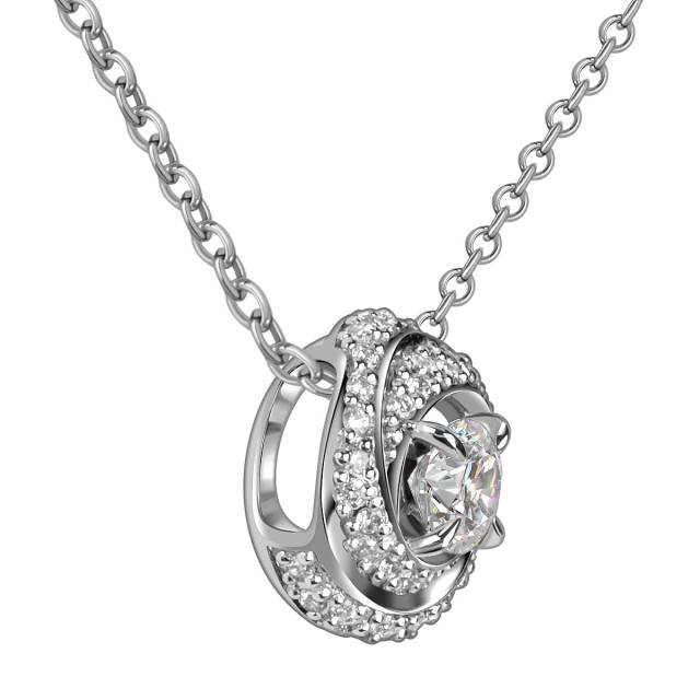 Кулон из белого золота с бриллиантами (047609)
