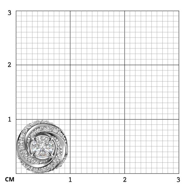 Кулон из белого золота с бриллиантами (047609)