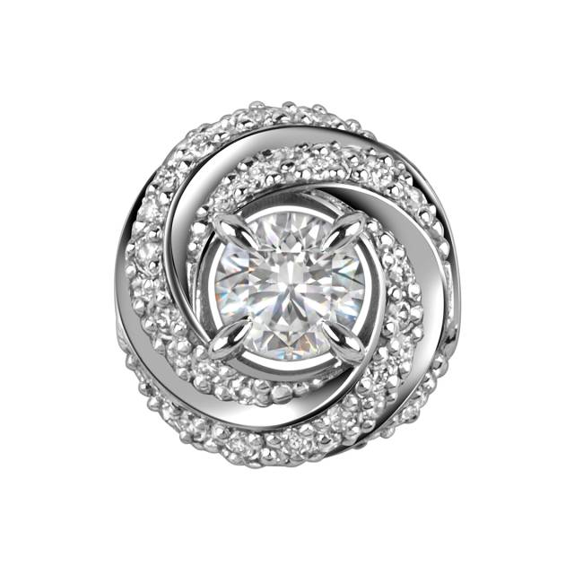 Кулон из белого золота с бриллиантами (047609)