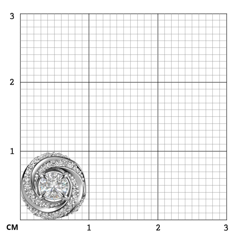 Кулон из белого золота с бриллиантами (047609)
