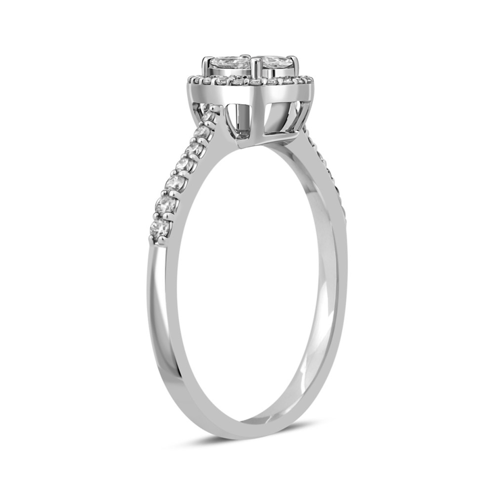 Кольцо из белого золота с бриллиантами (041114)