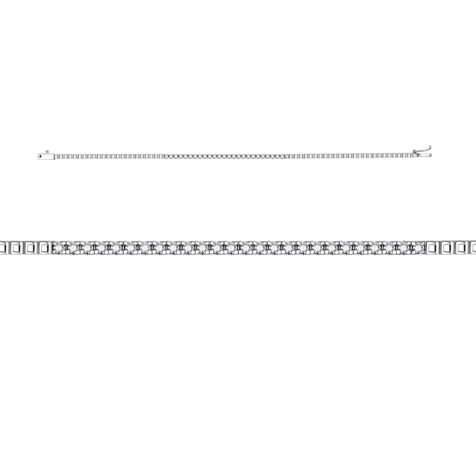 Браслет из белого золота с бриллиантами (050518)