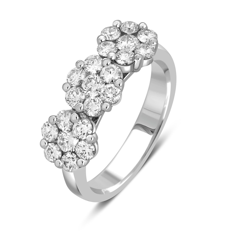 Кольцо из белого золота с бриллиантами (043694)