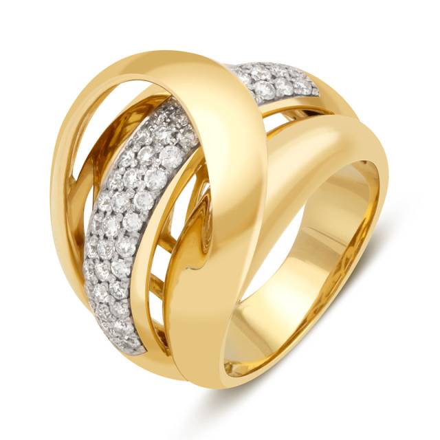 Кольцо из жёлтого золота с бриллиантами (025739)