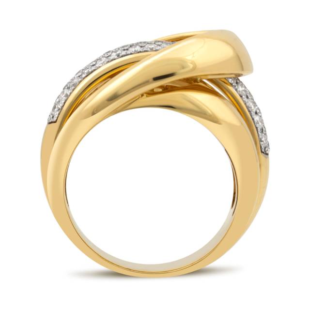 Кольцо из жёлтого золота с бриллиантами (025739)