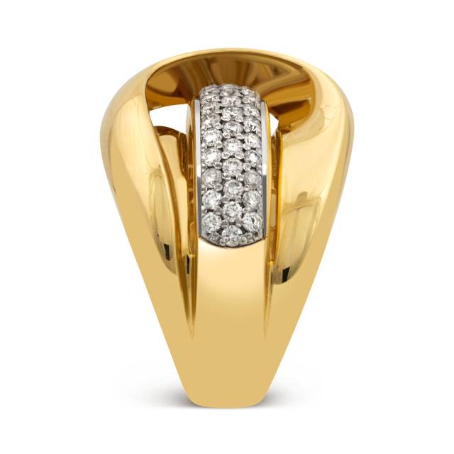 Кольцо из жёлтого золота с бриллиантами (025739)