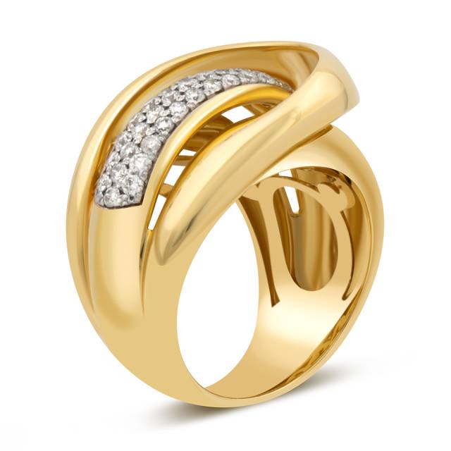 Кольцо из жёлтого золота с бриллиантами (025739)