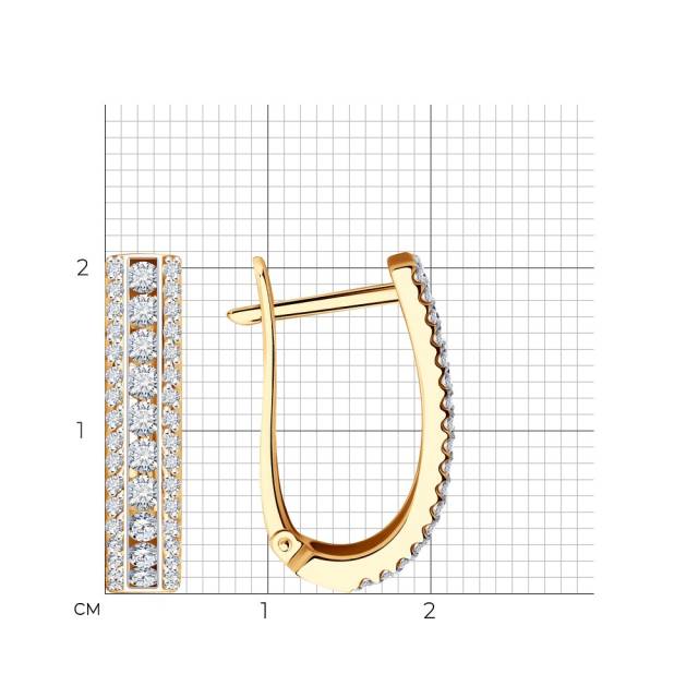Серьги из красного золота с бриллиантами (052799)