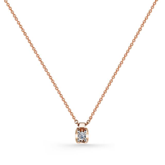 Колье из красного золота с бриллиантом (052997)