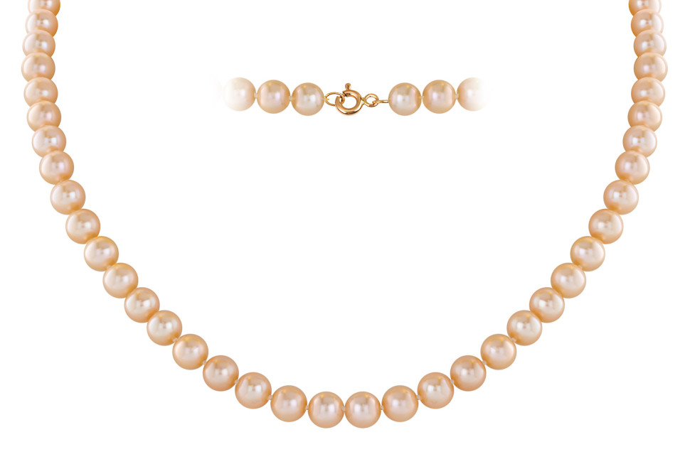 Колье из жемчуга и замком из красного золота (042380)