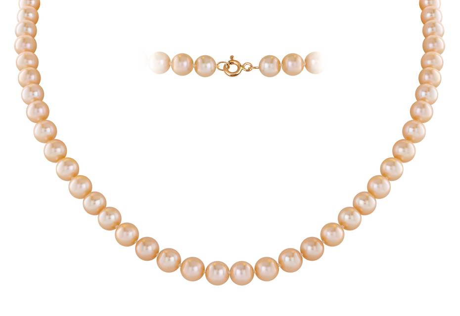 Колье из жемчуга и замком из красного золота (042380)