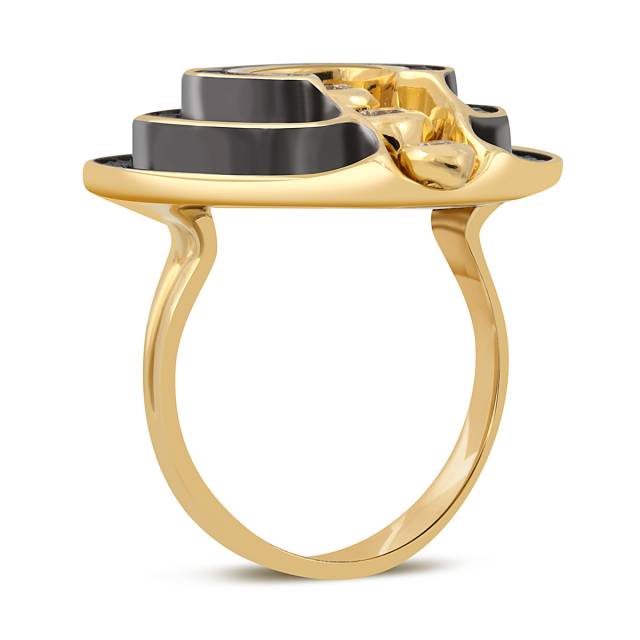 Кольцо из жёлтого золота с бриллиантами (047714)