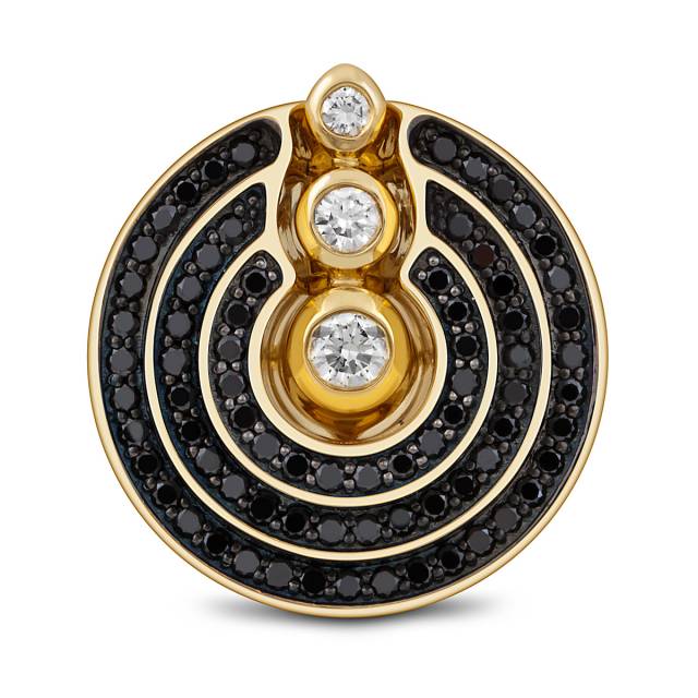 Кольцо из жёлтого золота с бриллиантами (047714)